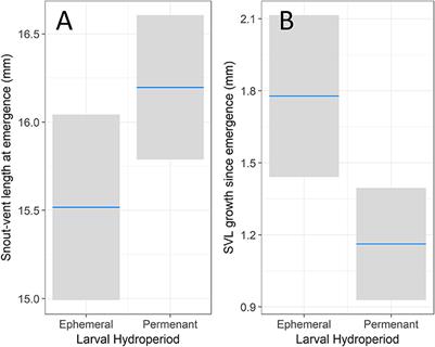 Starting on the Right Foot: Carryover Effects of Larval Hydroperiod and Terrain Moisture on Post-metamorphic Frog Movement Behavior